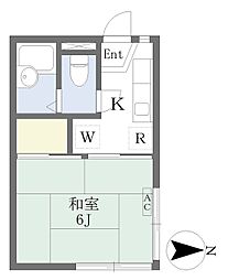 パークハウスタイセイA 1Kの間取図画像