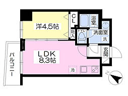 AVANCER多摩川 1LDKの間取図画像