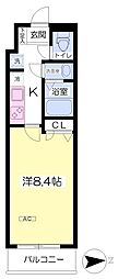 サンフラワー 1Kの間取図画像