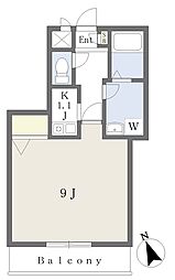 リバージュTY 1Kの間取図画像
