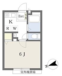 プランタンゲン 1Kの間取図画像