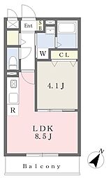 杜・ゆりの木 1LDKの間取図画像