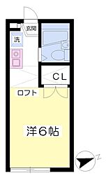 グランツ友 ワンルームの間取図画像