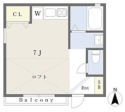 VoieLacteeINANO ワンルームの間取図画像