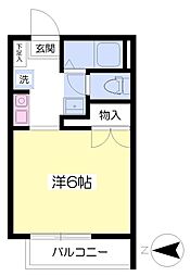 グリーンハイツ天道 ワンルームの間取図画像