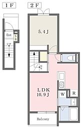 アルトピアーノ西宮A棟 1LDKの間取図画像