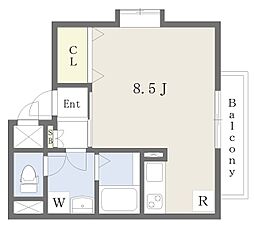 CorteNono ワンルームの間取図画像