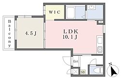 シャレー尼崎 1LDKの間取図画像