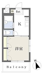 ヴェールヴィラ 1Kの間取図画像