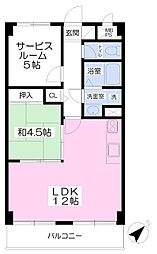 サニーコート鷹取 1SLDKの間取図画像