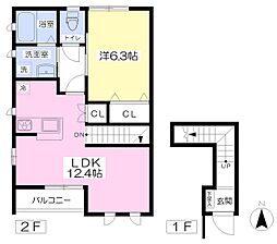 レスポワール小林 1LDKの間取図画像