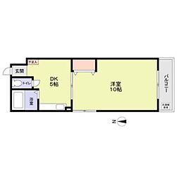 小島マンション 3階1DKの間取り