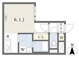 LEGALAND四谷1 ワンルームの間取図画像
