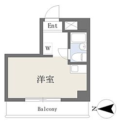 サンライズビル ワンルームの間取図画像