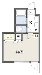 メリス西新宿 1Kの間取図画像