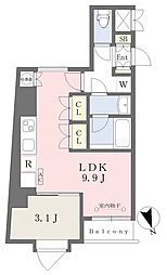 早稲田KMビル 1LDKの間取図画像
