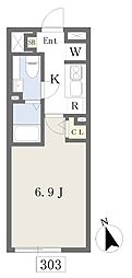シプレ新宿中落合 1Kの間取図画像