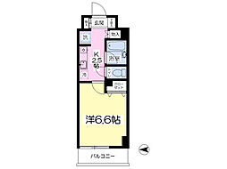 アルメリア新宿 1Kの間取図画像