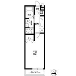 ボヌールB.K.H 1Kの間取図画像