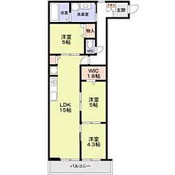 練馬区早宮2丁目マンション 3LDKの間取図画像