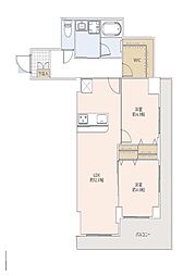 中野スカイマンション 2LDKの間取図画像