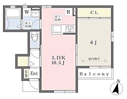 マルヤハイム 1LDKの間取図画像