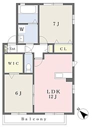 リーベンハイツ 2LDKの間取図画像