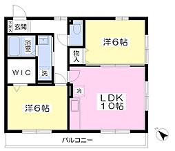 プランドールM 2LDKの間取図画像