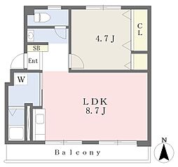 グリーティングコーポ 1LDKの間取図画像