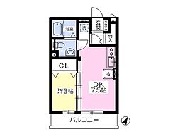 サンセール上永谷 1DKの間取図画像