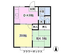 パレスクリキ 2DKの間取図画像