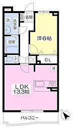 エスペラール港南台 1LDKの間取図画像