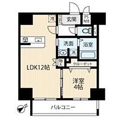 沖縄都市モノレール 美栄橋駅 徒歩4分の賃貸マンション 13階1LDKの間取り