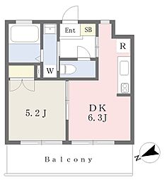 グランシャリオ宮前 1DKの間取図画像