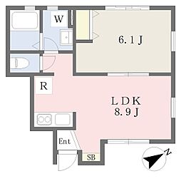 パストラル笹ノ原B 1LDKの間取図画像