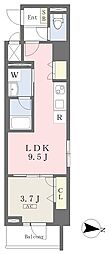 アベニール木場公園 1LDKの間取図画像