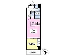 ドゥーエ有明EAST 1LDKの間取図画像