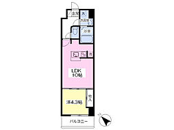 ドゥーエ有明EAST 1LDKの間取図画像
