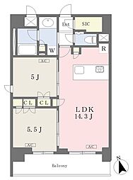 プレジリア銀座EAST 2LDKの間取図画像