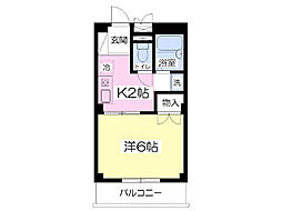 メンバーズタウン国立西18 1Kの間取図画像