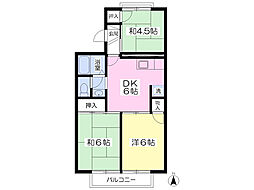 セジュールA 3DKの間取図画像