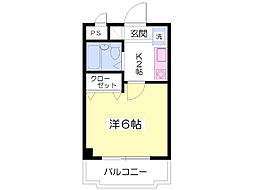 メビウスプラザ1 1Kの間取図画像