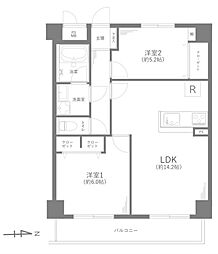 中銀三鷹マンシォン 2LDKの間取図画像
