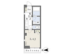 ＡＴラフィーネ 5階1Kの間取り