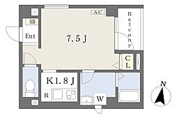 ＶＩＳＴＡ南千住 7階1Kの間取り