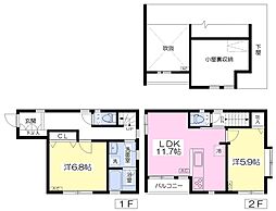 京成押上線 京成立石駅 徒歩3分の賃貸テラスハウス 1階2LDKの間取り