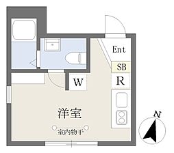 東京メトロ南北線 王子神谷駅 徒歩7分の賃貸マンション 1階ワンルームの間取り