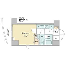 アジールコート西新宿 1Kの間取図画像