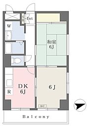 ロイヤルハウス入谷 2DKの間取図画像