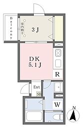 レミニス 1DKの間取図画像